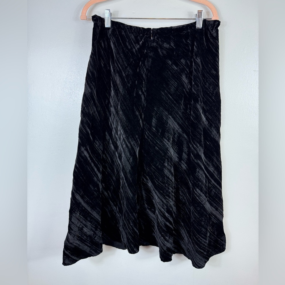 Vintage Y2K Womens Velvet Midi Skirt‎ Black Size 18 Style & Co Festive Goth